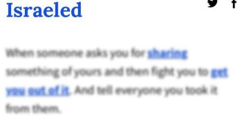 “israel” kelimesinin anlamı, Urban Dictionary sözlüğüne eklendi ” israeled”