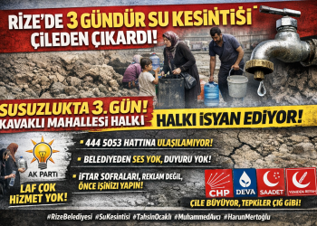 Rize merkeze bağlı mahalleler felç durumda