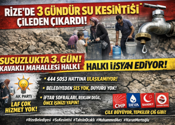 Rize merkeze bağlı mahalleler felç durumda